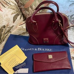 Dooney & Bourke burgundy Leather Satchel and with Wallet